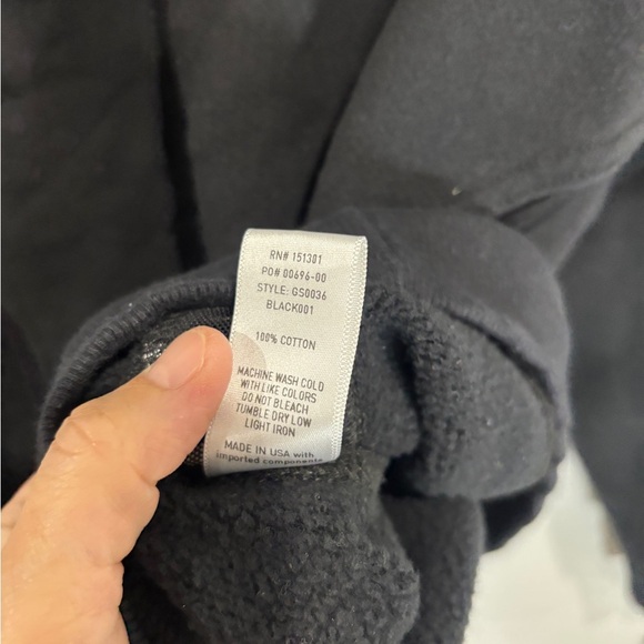 Good American Pullover Sweatshirt Womens 5/2XL Mesh Insert Black USA Made Cotton - Picture 9 of 10